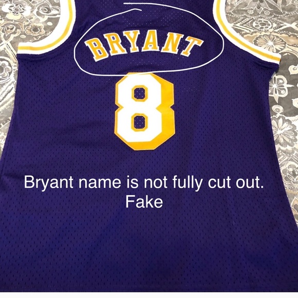 Kobe Bryant Authentic vs. Fake Adidas Jersey - Picture 6 of 8